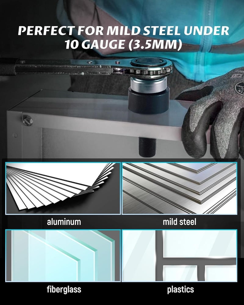 Lichamp طقم مثقاب يدوي، قاطع ثقوب معدني ثقيل، مجموعة قواطع ثقوب أنابيب - Image 2