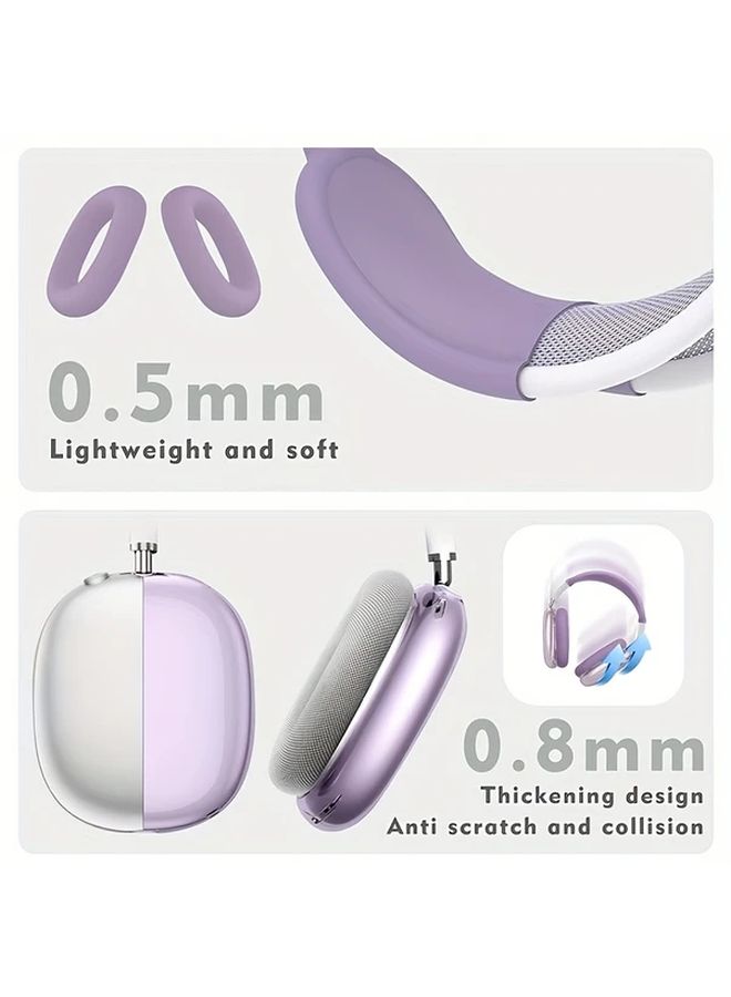 حافظة واقية من TPU ناعمة وشفافة من ثلاث قطع بلون النجوم لسماعات AirPods Max - Image 3
