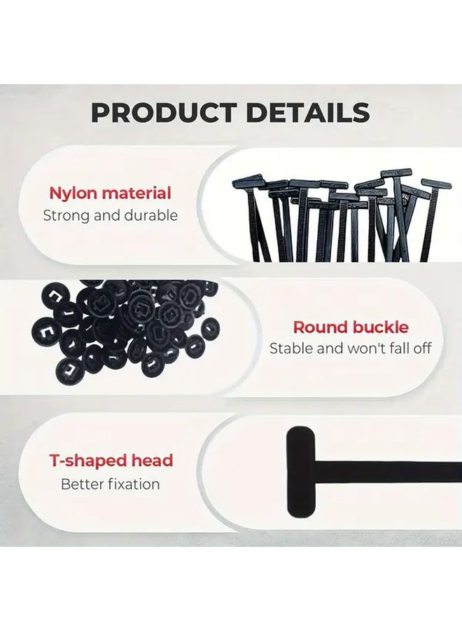 Heavy Duty Tie Buckles 20pcs Black Secure Fasteners for Automotive And DIY - Image 2