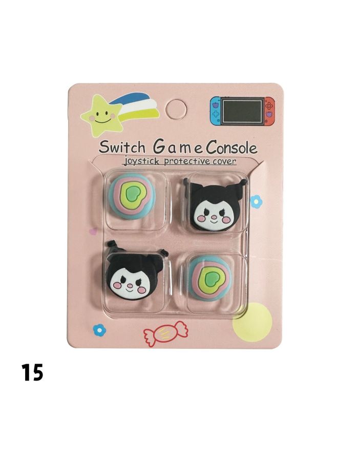 Nintendo Switch Silicone Rocker Protective Cap Cartoon Rocker Cap Ns Controller Rocker 4 Pack Customized Combination-product Color:Klm+love (green)  - Image 1