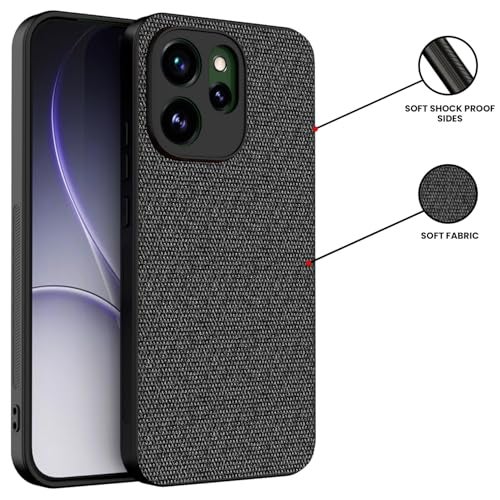 Kapa Soft Full Fabric Protective Back Case Cover for Oppo Reno 15 Pro 5G | Shockproof Slim Hard Anti Slip Back Case (Black) - Image 3
