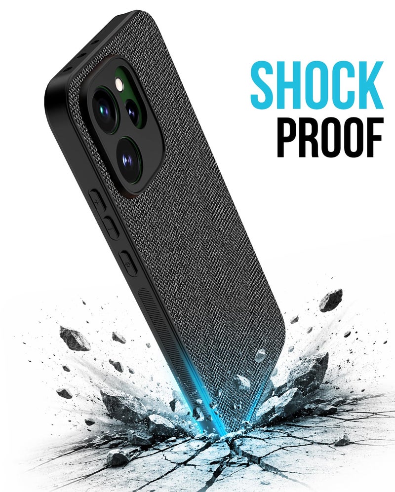 Kapa Soft Full Fabric Protective Back Case Cover for Oppo Reno 15 Pro 5G | Shockproof Slim Hard Anti Slip Back Case (Black) - Image 5