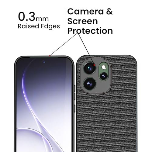 Kapa Soft Full Fabric Protective Back Case Cover for Oppo Reno 15 Pro 5G | Shockproof Slim Hard Anti Slip Back Case (Black) - Image 4