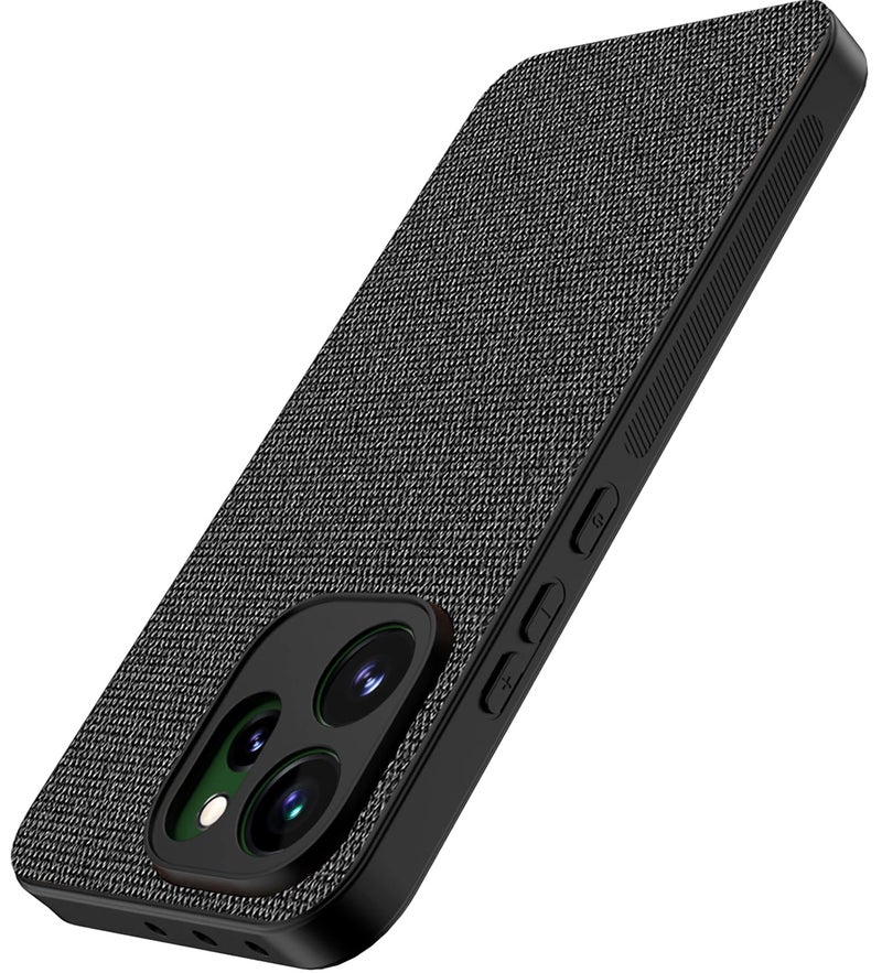 Kapa Soft Full Fabric Protective Back Case Cover for Oppo Reno 15 Pro 5G | Shockproof Slim Hard Anti Slip Back Case (Black) - Image 1
