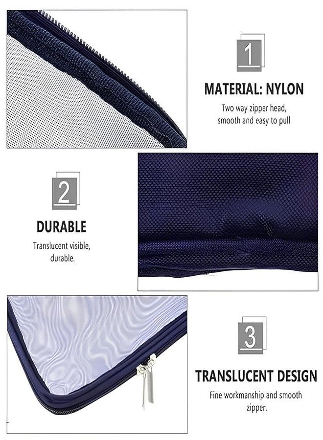 Prachit Travel A4 File Pouch School Student Pencil Case Stationery Storage Bag Office Organizer Translucent Pouch Nylon Mesh Zip Pouch Bag Organizer for Documents Storage (1Pcs) - Image 2