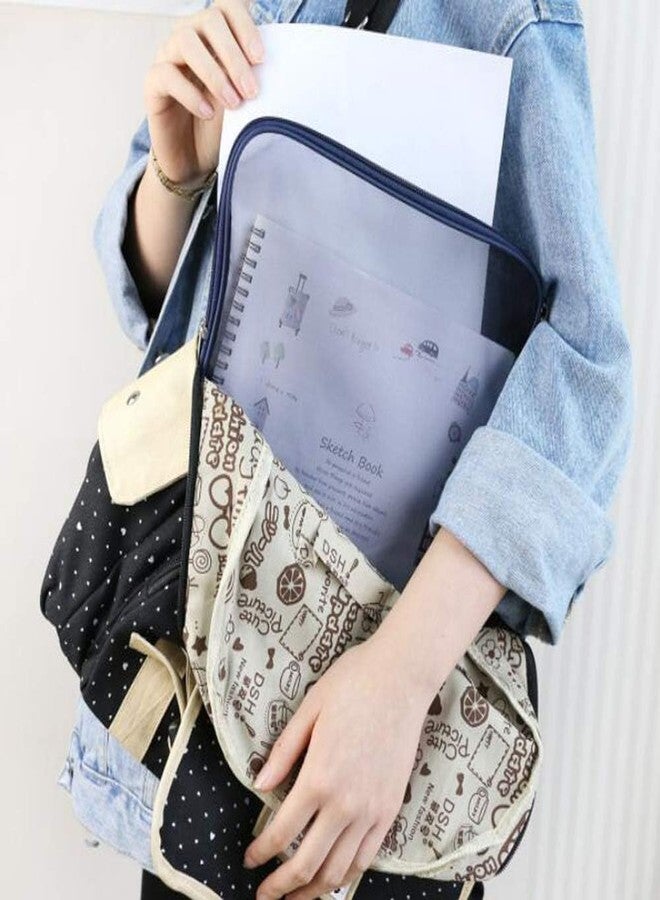 Prachit Travel A4 File Pouch School Student Pencil Case Stationery Storage Bag Office Organizer Translucent Pouch Nylon Mesh Zip Pouch Bag Organizer for Documents Storage (1Pcs) - Image 4