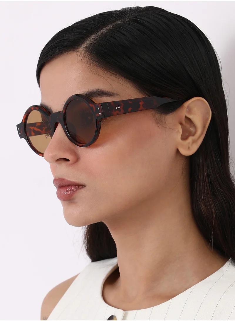 صوص هاوت Women's The Scholar Round Sunglass - Coffee Brown
