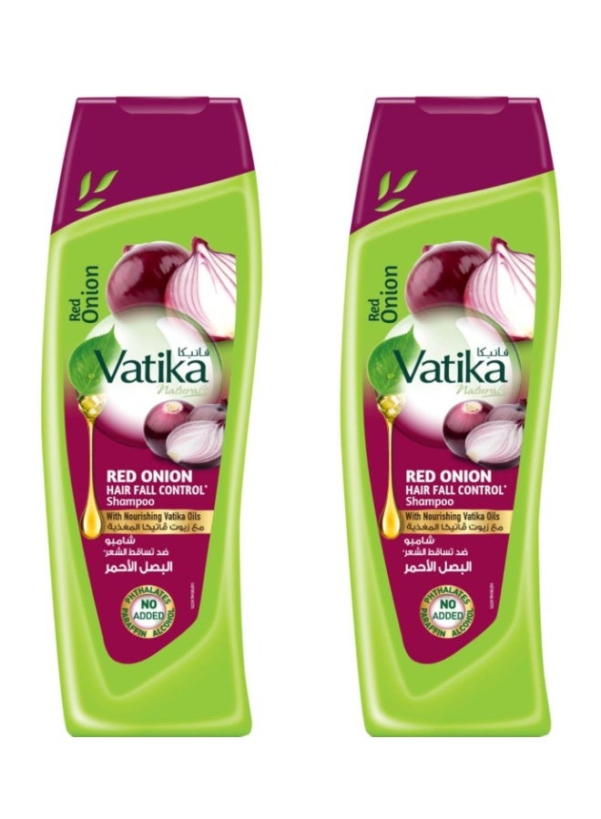 Vatika Naturals Onion Shampoo 2x400ml | For Thicker and Stronger Hair Growth | Scalp Nourishment for Thin Hair and Hair Breakage | No Paraffin, No Alcohol,... - Image 1