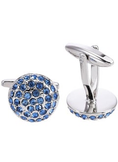 Round Cufflinks For Men Women With Crystals In Gift Case Classic Silver Men'S Crystals Cufflinks Jewelry Set For Wedding Party Anniversary Business Events Tuxedo Dress (Blue Crystals) - pzsku/ZD5A47AC1F7C62A4F656BZ/45/_/1735816968/8d874d81-e0c2-4327-ae25-8234e7040b6a