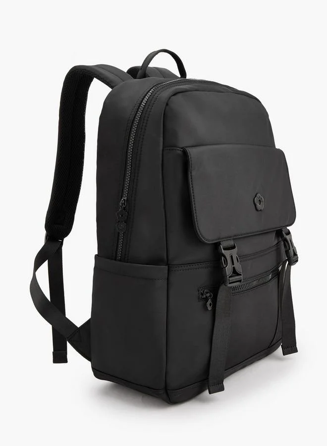 Missy BLACK Solid Backpack With Adjustable Shoulder Straps for Women | Best Price UAE