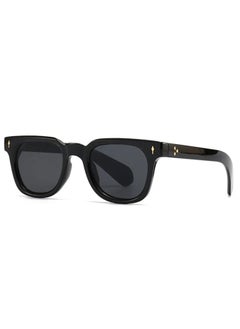 Retro Square Men Rivets Sunglasses Shades UV400 Fashion Women Green Sun Glasses Lentes De Sol Para Hombre Gafas De Sol-Lenses Color:Black gray-Frame Color:As the picture