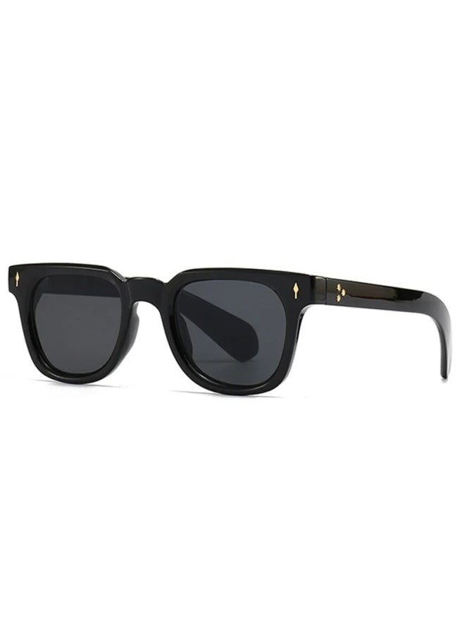 Generic - Retro Square Men Rivets Sunglasses Shades UV400 Fashion Women Green Sun Glasses Lentes De Sol Para Hombre Gafas De Sol-Lenses Color:Black gray-Frame Color:As the picture - Image 1