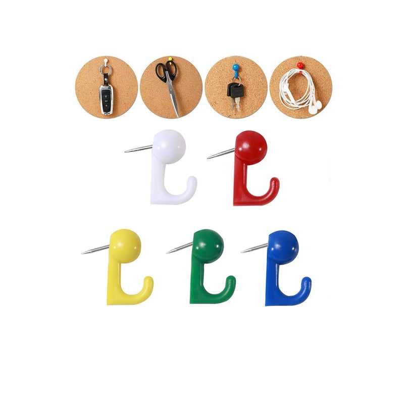 Zikra Colored Push Pin,  Plastic Colored Push Pin Hooks Wall Hooks Mixed Color Thumb Nail For Cork Board Map Photo Calendar, Home Office School Supplies (50Pcs) - Image 1