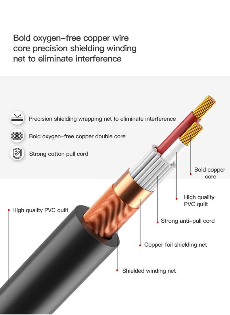 Sharpdo - Sharpdo 3M XLR Audio Cable Male to FeMaleDouble Shield Balanced Professional Microphone Cable For Mixing Console System Black - Image 1