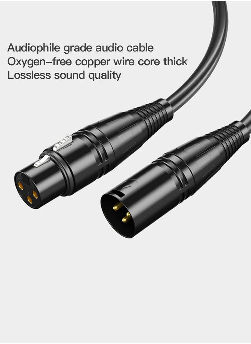 Sharpdo - Sharpdo 3M XLR Audio Cable Male to FeMaleDouble Shield Balanced Professional Microphone Cable For Mixing Console System Black - Image 1