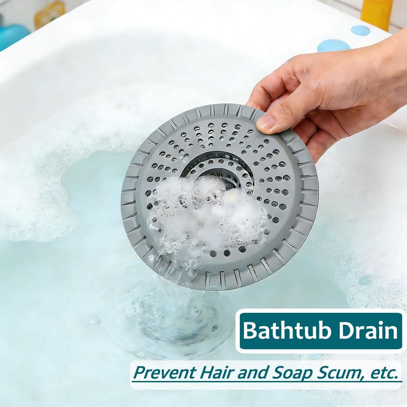 LASVIAL 3 Pack Bathroom Sink Drain Strainer, Hair Catcher Shower Drain, Shower Drain Cover, Bathtub Hair Catcher, Silicone Tub Hair Trap Stopper Accessories, Kitchen Sink Garbage Plug Bathroom Necessities - Image 3