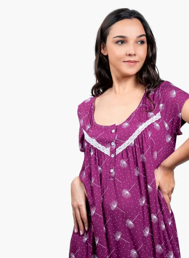 Aadaraya Printed Night Gown