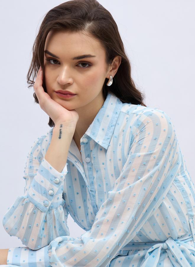 Styli Striped Chiffon Dress - Image 4