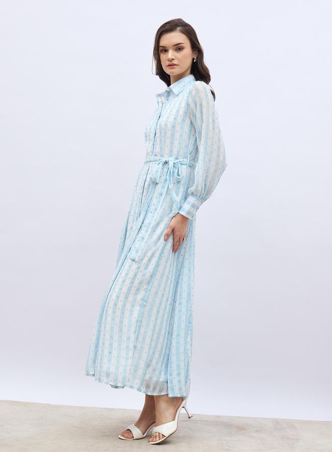 Styli Striped Chiffon Dress - Image 3