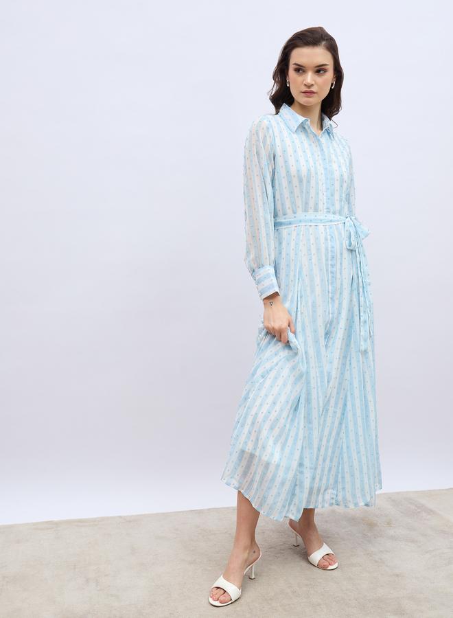 Styli Striped Chiffon Dress - Image 1