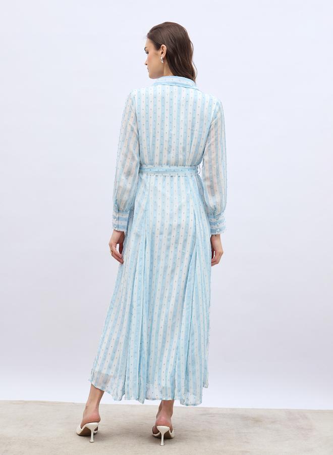 Styli Striped Chiffon Dress - Image 5