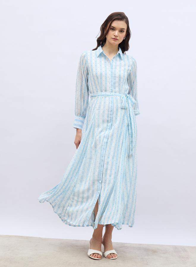 Styli Striped Chiffon Dress - Image 2