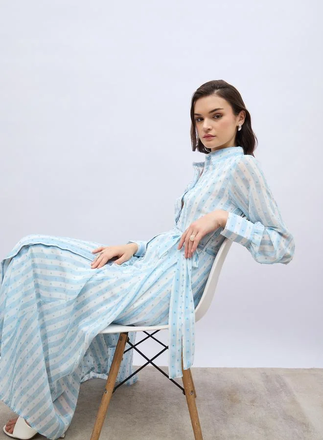 Styli Striped Chiffon Dress
