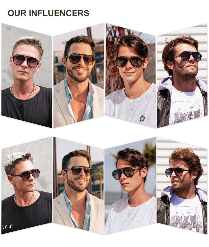 SOJOS Classic Polarized Aviator Sunglasses for Women Men, Retro Trendy Aviators Shades SJ2201, Tortoise/Dark Greyish blue - Image 3