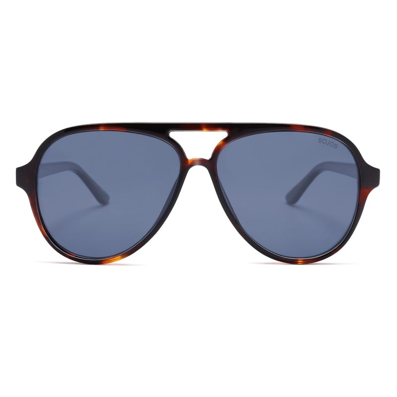 SOJOS Classic Polarized Aviator Sunglasses for Women Men, Retro Trendy Aviators Shades SJ2201, Tortoise/Dark Greyish blue - Image 2