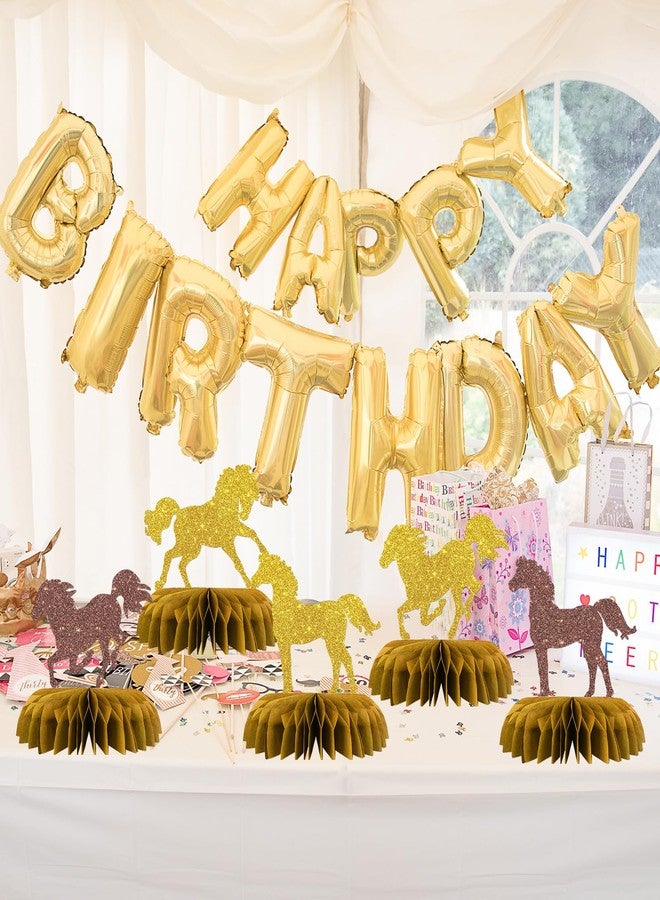 Maicaiffe Horse Honeycomb Centerpieses Decorations - Glitter 8 Pcs Horsing Racing Party Table Toppers Decor - Western Theme - Engagement - Wedding - Derby Party Decoration Supplies - Image 5