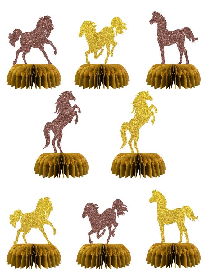 Maicaiffe Horse Honeycomb Centerpieses Decorations - Glitter 8 Pcs Horsing Racing Party Table Toppers Decor - Western Theme - Engagement - Wedding - Derby Party Decoration Supplies - Image 1