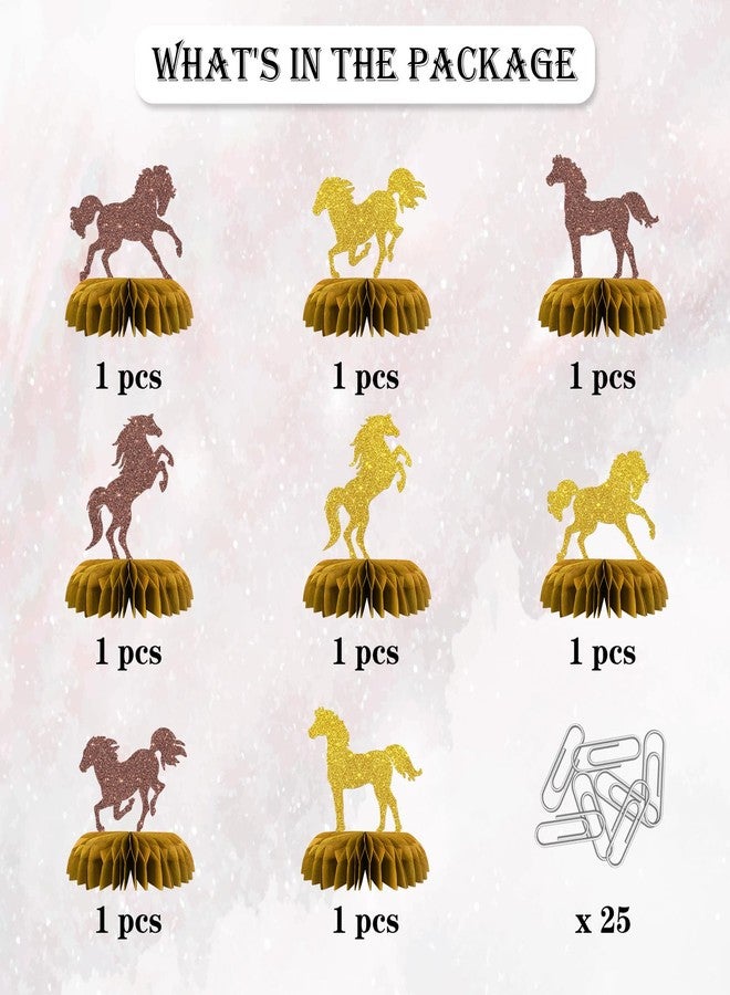 Maicaiffe Horse Honeycomb Centerpieses Decorations - Glitter 8 Pcs Horsing Racing Party Table Toppers Decor - Western Theme - Engagement - Wedding - Derby Party Decoration Supplies - Image 3