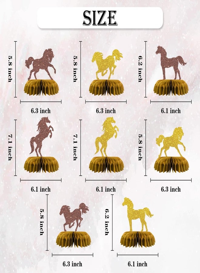 Maicaiffe Horse Honeycomb Centerpieses Decorations - Glitter 8 Pcs Horsing Racing Party Table Toppers Decor - Western Theme - Engagement - Wedding - Derby Party Decoration Supplies - Image 2