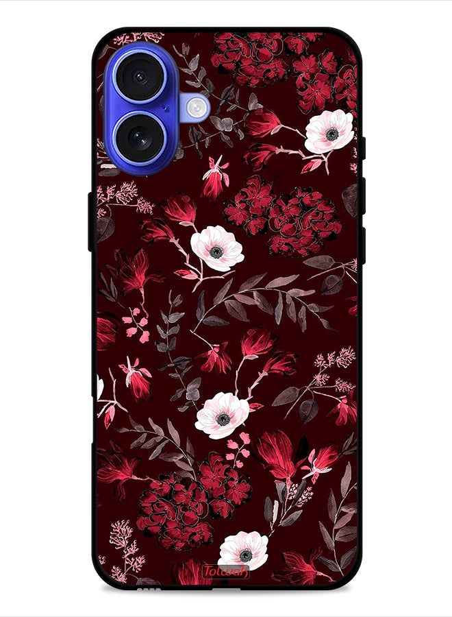 Tolwak Apple iPhone 16 Protective Case Cover Small Flowers And Tropical Leaves - Image 1