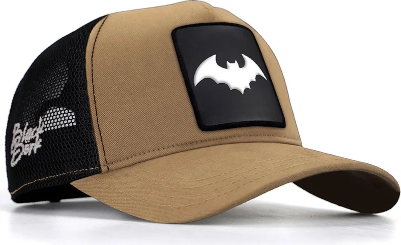 Black Börk Blackbörk V1 Trucker Bat - Unisex Mink-Black Hat (Cap) with 1 Code Logo
