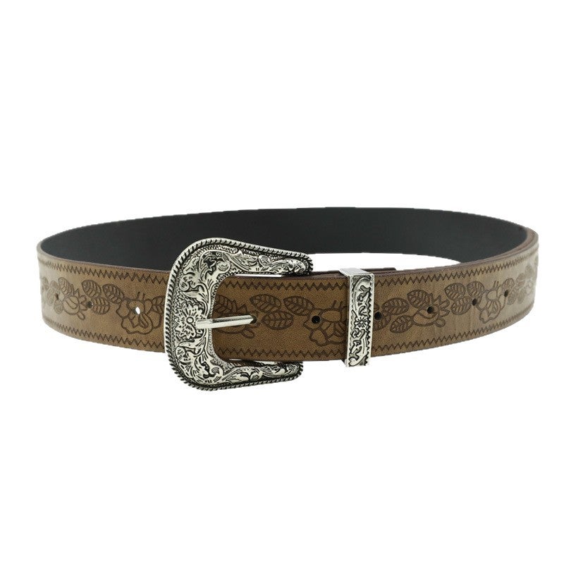 Vintage Brown PU Leather Belt for Women - Image 5