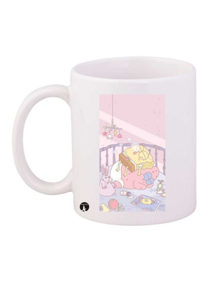 RKN Spongebob Printed Mug White/Pink/Yellow Standard Size