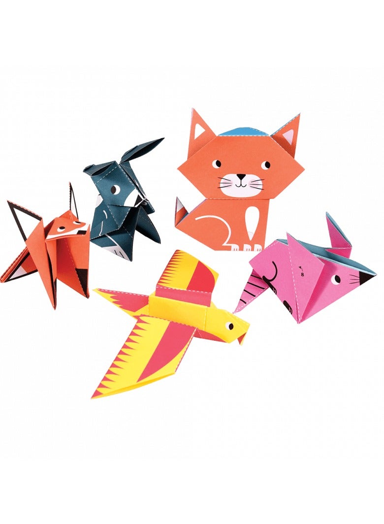 Rex London Children's Origami Kit – Animal Folding Paper Craft Set for Kids | 24 Sheets + Stickers | Fun DIY Paper Activity for Creativity, Focus & Motor Skills | Ages 3+ - Image 1