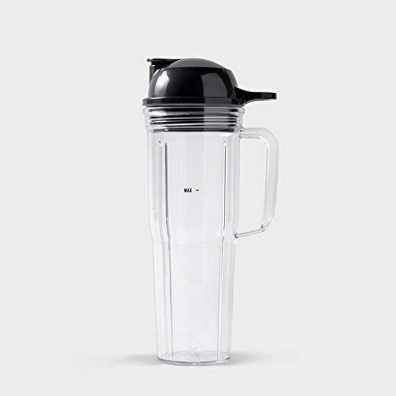 nutribullet كوب سفر نوتري بليت 24 أونصة مع غطاء للسفر، شفاف/أسود، 1 قطعة (عبوة من 1) - Image 1