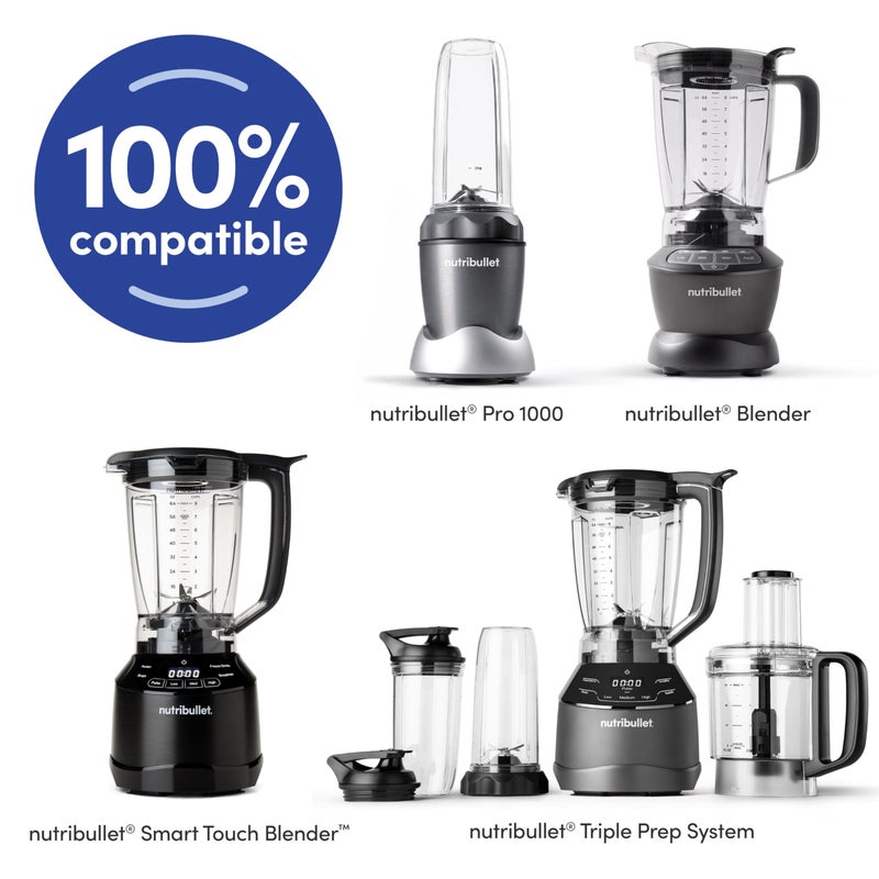 nutribullet كوب سفر نوتري بليت 24 أونصة مع غطاء للسفر، شفاف/أسود، 1 قطعة (عبوة من 1) - Image 2