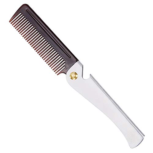 Avenoir Stainless Steel Folding Comb, Pocket Comb for Men and Women, Silver - Image 1