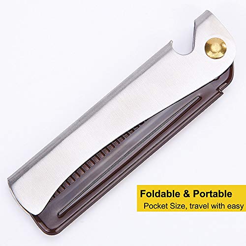Avenoir Stainless Steel Folding Comb, Pocket Comb for Men and Women, Silver - Image 4
