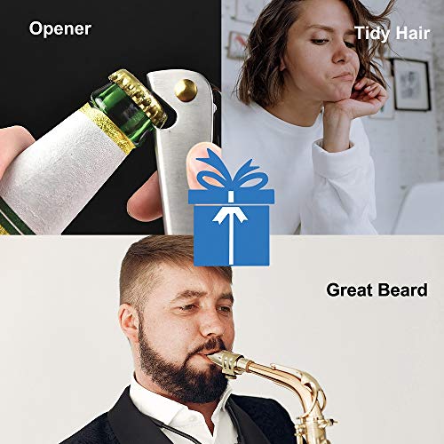 Avenoir Stainless Steel Folding Comb, Pocket Comb for Men and Women, Silver - Image 2