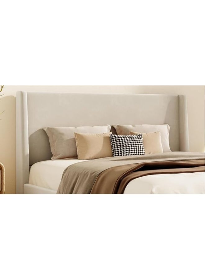 Bed and Mattress Home Grandora Upholstered Queen Size ( Mattress Size 160 X 200 CM ) Beige Color Bed Size 168 W X 215 L CM (Mattress Sold Separately) - Image 3