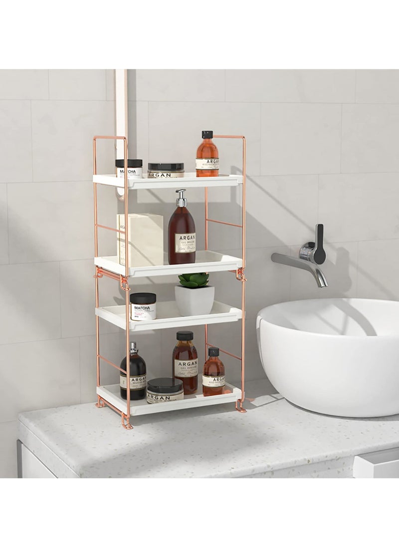 Generic - Bathroom Countertop Organizer, 2-tier Bathroom Organizer Counter Organizer and Storage Shelf Vanity Storage Tray Skincare Organizer (Rose Gold) - Image 1