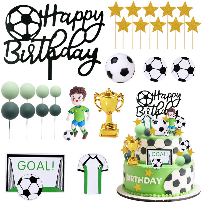 Knana 26Pcs Soccer Cake Toppers Soccer Ball Cake Theme Decorations for Birthday Party Supplies - Image 2