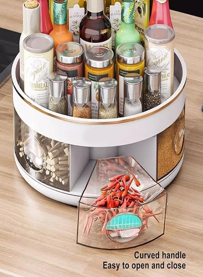 KRLZ Turntable Spice Rack Organizer - Spice Rack for Cabinet - Turntable Rack for Organisation and Storage, Bathroom, Vanity, 360 Rotating Spice Rack - Image 2