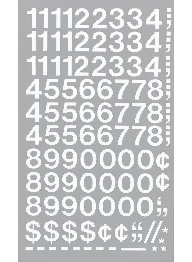 CHARTPAK Self-Adhesive Vinyl Numbers, 3/4 Inch High, White, 72 per Pack (01126) - Image 3