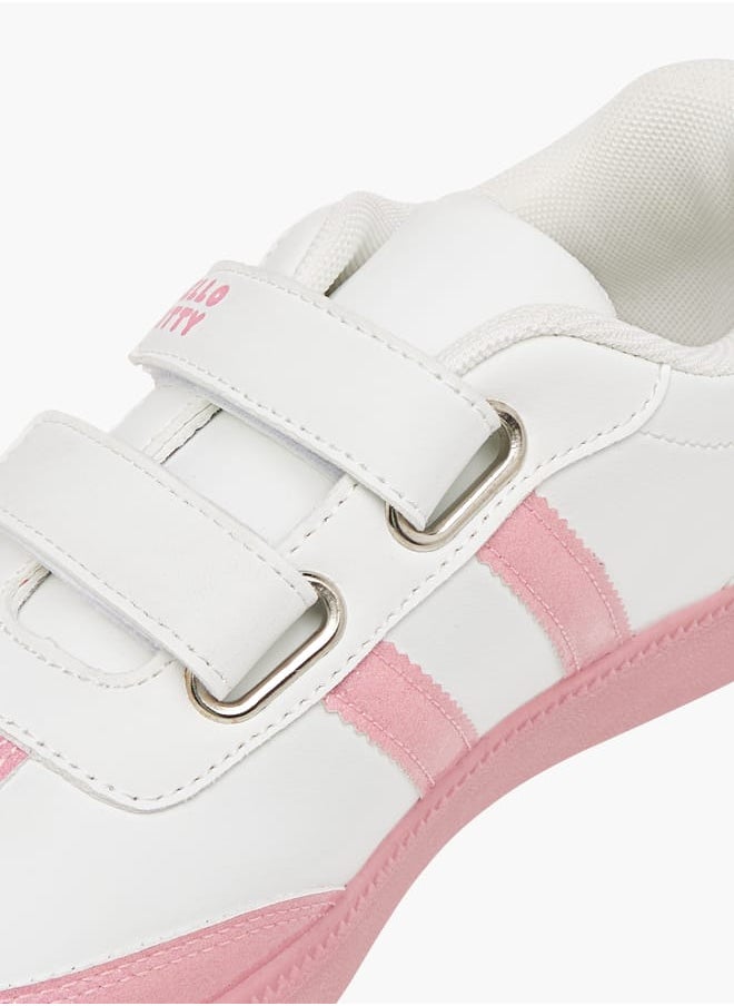 Hello Kitty Girls Printed Sneakers with Hook and Loop Closure  - Image 4