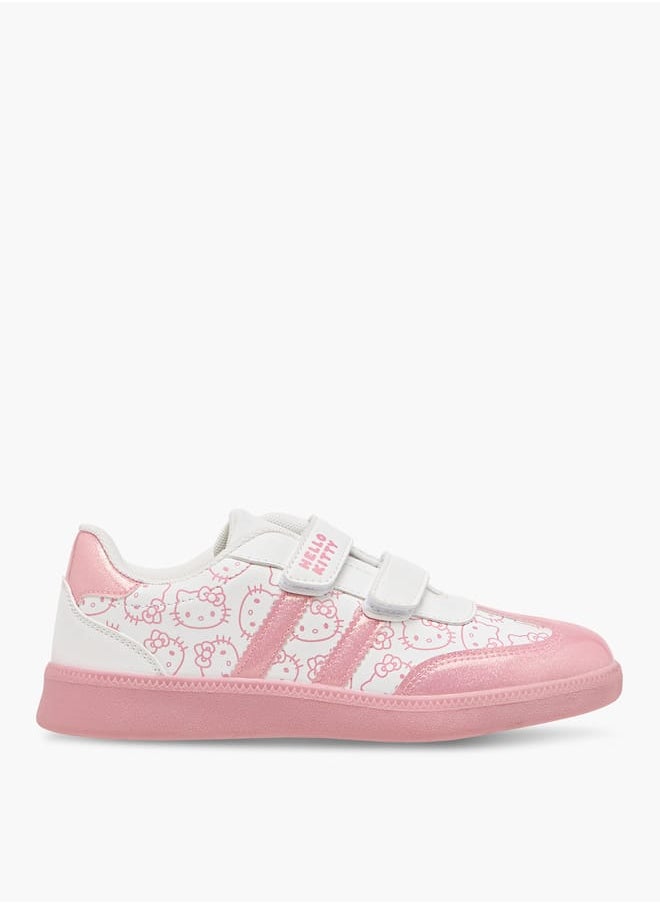 Hello Kitty Girls Printed Sneakers with Hook and Loop Closure  - Image 3